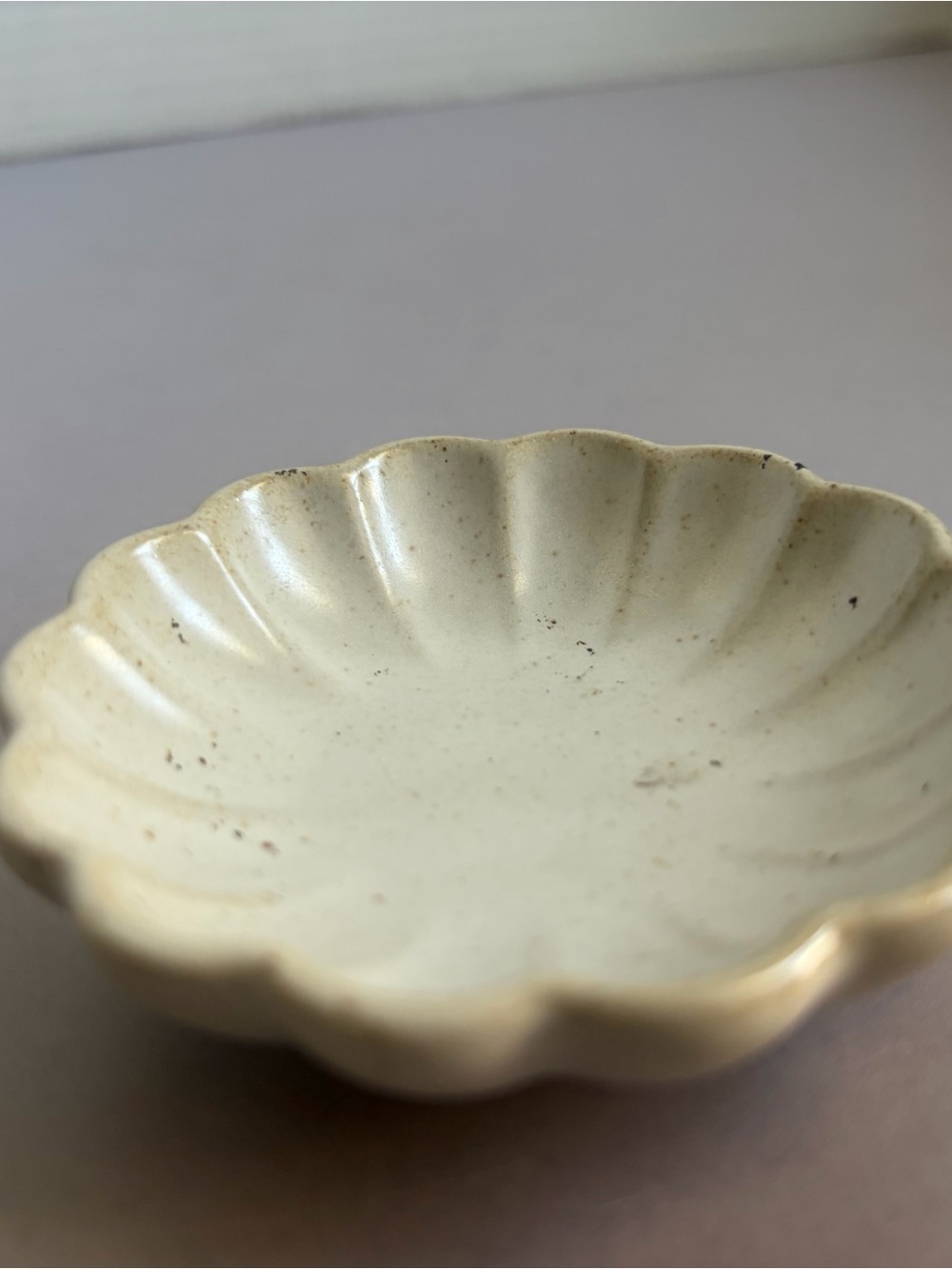 Hearth & Hand Cream Ceramic Scalloped Trinket Dish